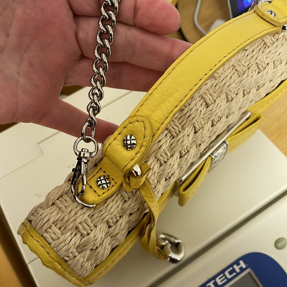 005. NWOT Beautiful Brighton Convertible Yellow Straw Shoulder Bag - Picture 10 of 10